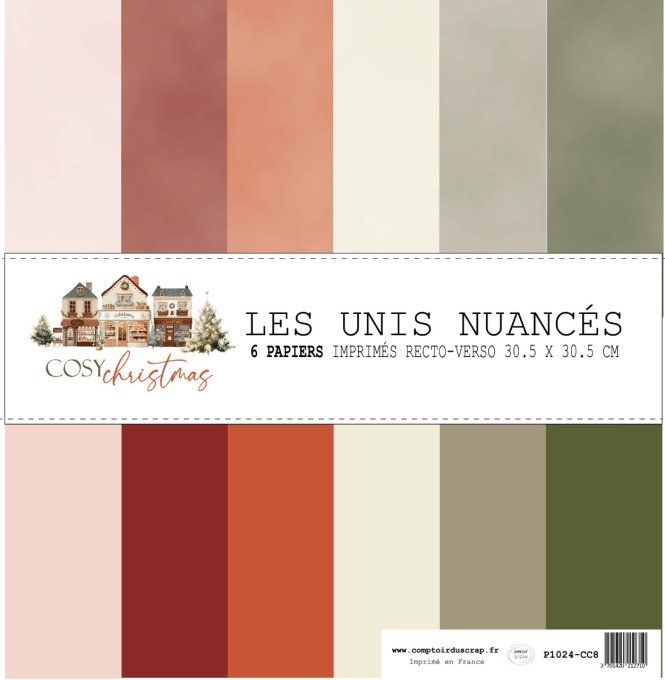 P1024-CC8 Papier Kit Les unis nuancés Cosy Christmas