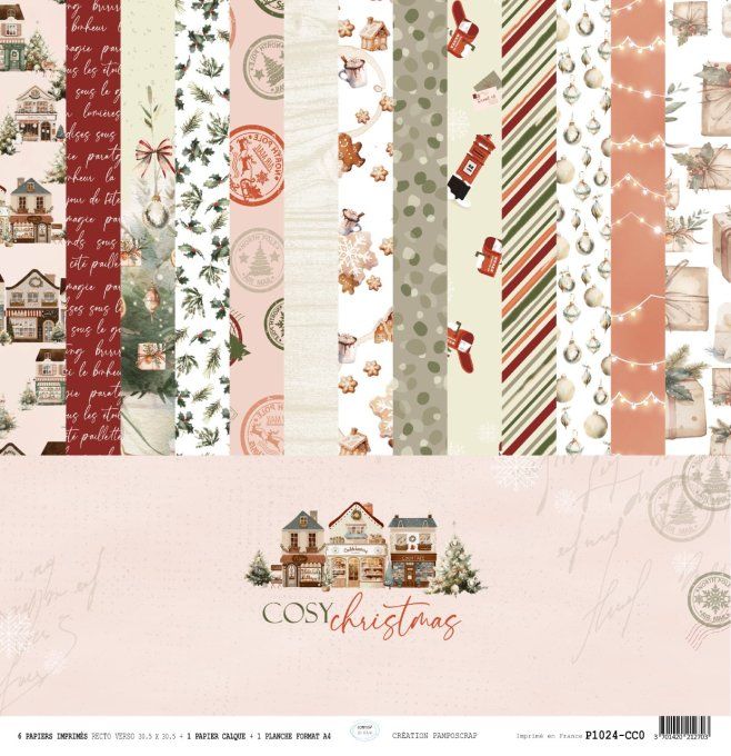 P1024-CC0 Papier Kit imprimé Cosy Christmas