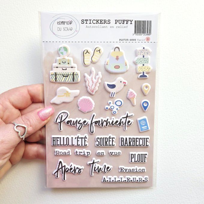 PL0725-S005 Stickers Puffy Vibes estivales