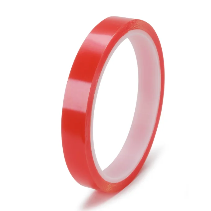 Ruban adhésive double face transparent 12mmx10m ROUGE - Vaessen Creative