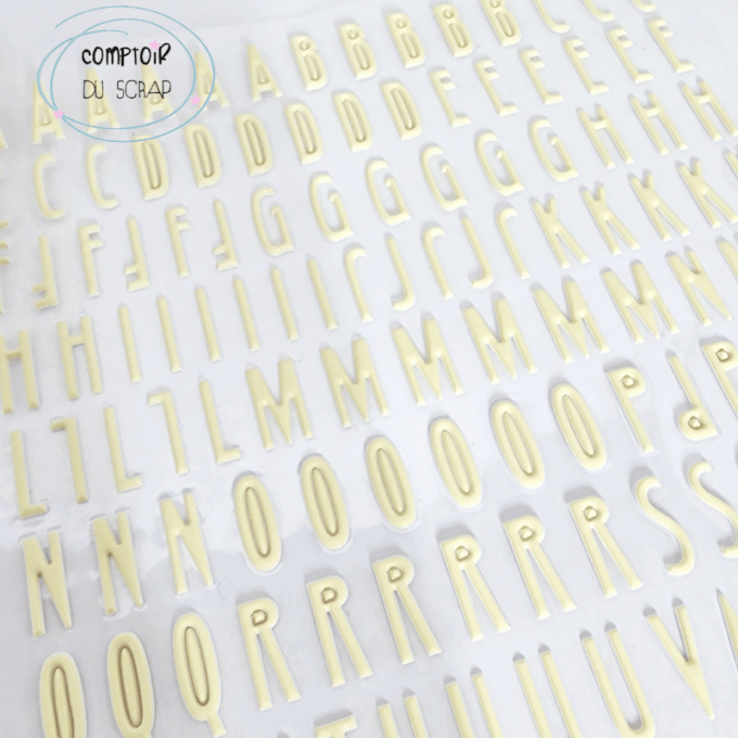 S0623-A002 Stickers Alphabet puffy Sable chaud